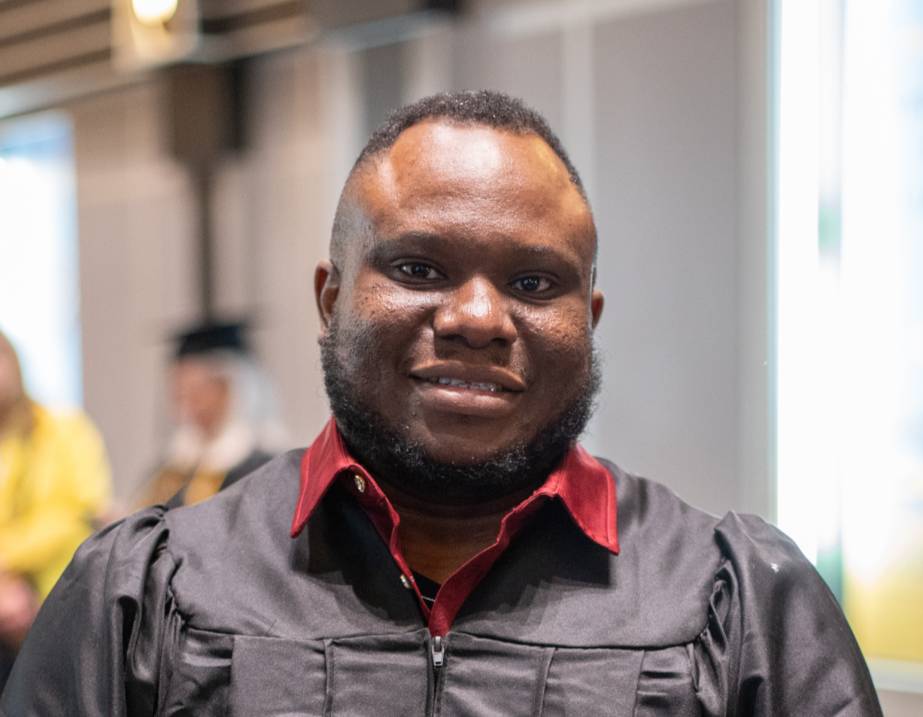 Nmandi J. at commencement in New York City.