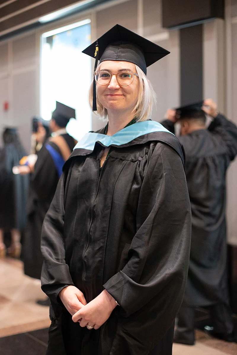 Johanna W. at commencement in New York City.