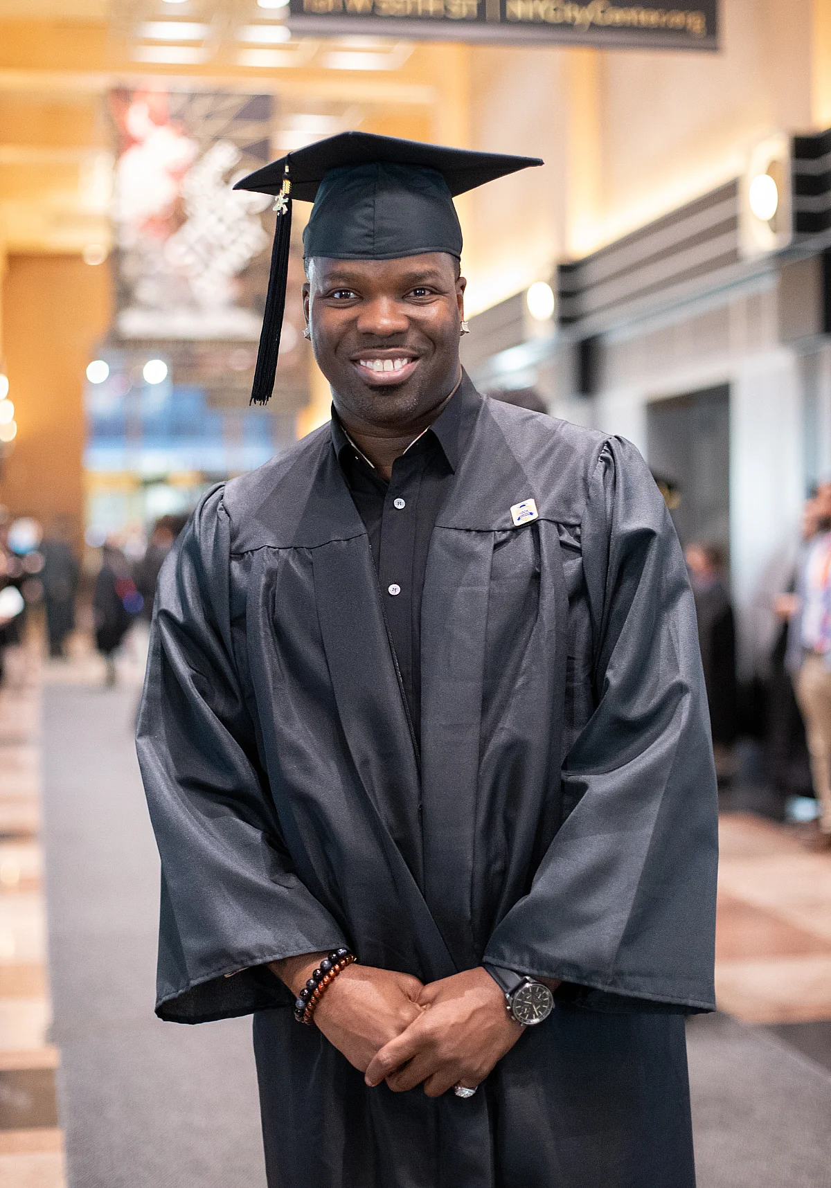 Roshawn C. at commencement in New York City.