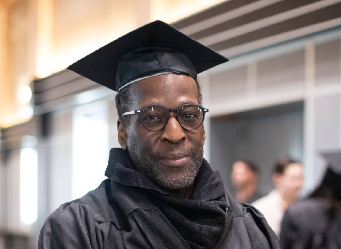 Ronald L. at commencement in New York City.