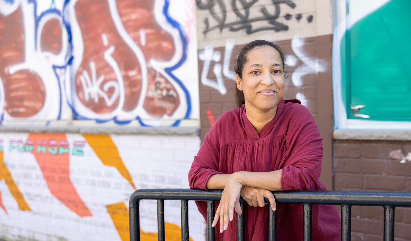 student standing and looking at the camera