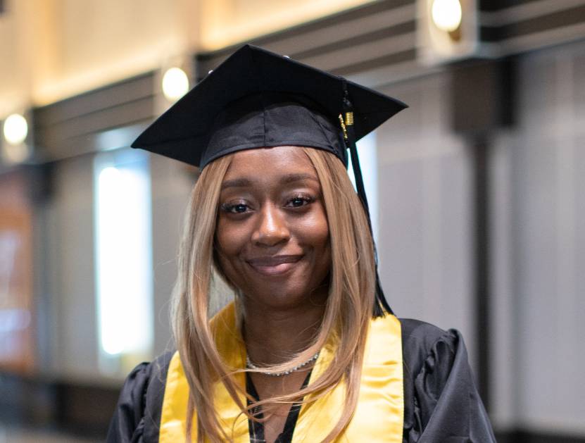 Lamira N. at commencement in New York City.