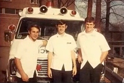 In 1977, Jonas, right, worked as an ambulance driver and EMT for Horton Hospital in Middletown NY.